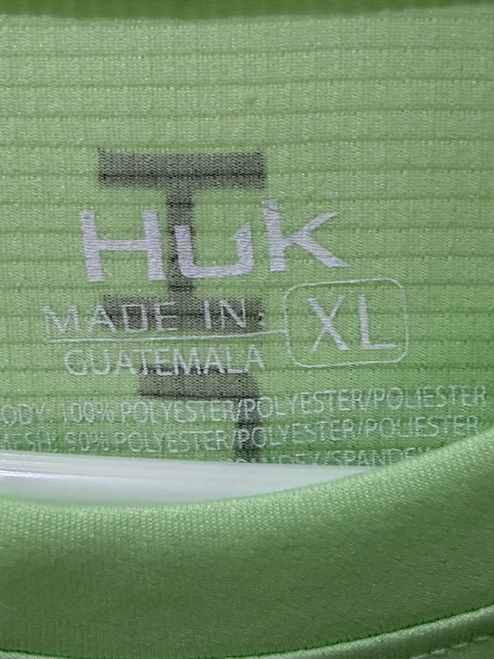 Huk Lime Green Long Sleeve Performance Fishing Shirt